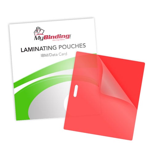 Red 10mil IBM Data Laminating Pouches with Long Side Slot - 100pk