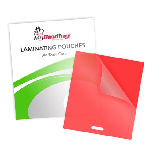 Red 10mil IBM Data Laminating Pouches with Short Side Slot - 100pk