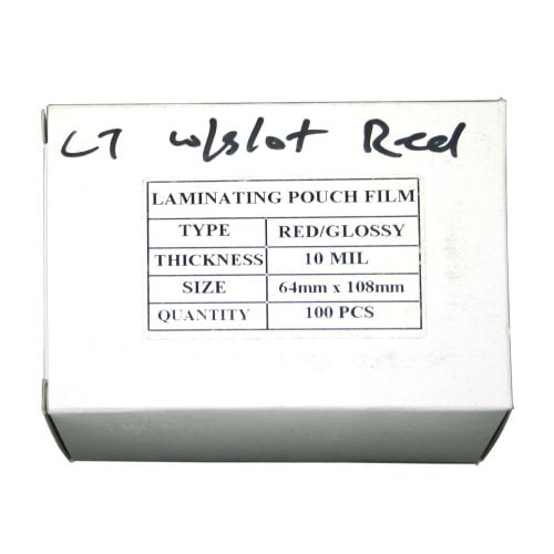 Red 10mil Luggage Tag With Slot Laminating Pouches - 100pk