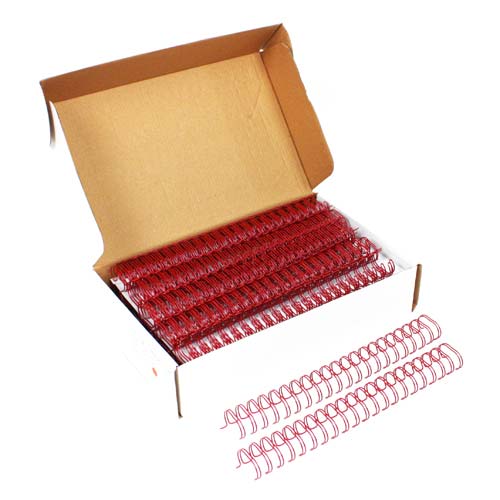 Red 3/4" 2:1 Pitch Twin Loop Wire - 50pk