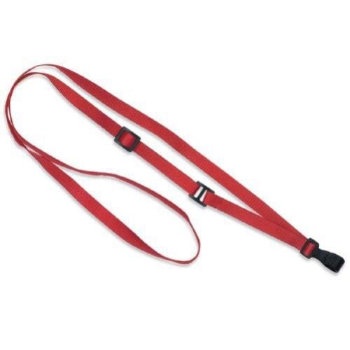 Red Adjustable Lanyard with Wide No-Twist Plastic Hook - 100pk