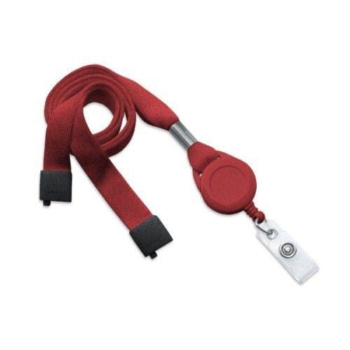 Red Break-Away Lanyard Badge Reel Combo - 100pk