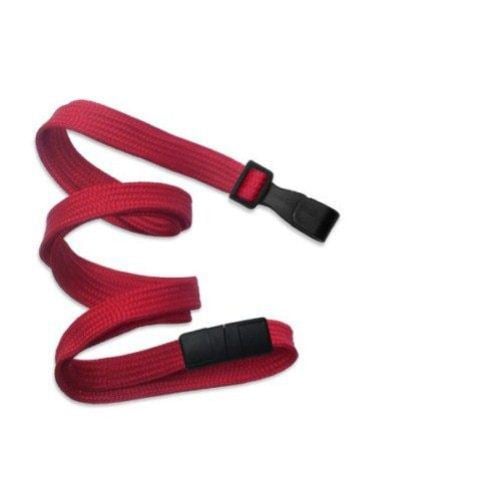 Red Flat Braid Break-Away Lanyard with Wide Hook - 100pk