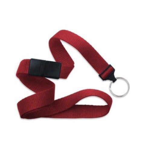 Red Microweave Break-Away Lanyard with NPS Split Ring - 100pk