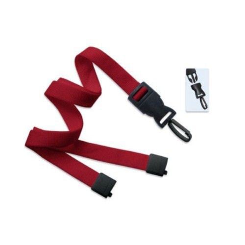 Red Optiweave Break-Away Lanyard with DTACH Plastic Hook - 100pk
