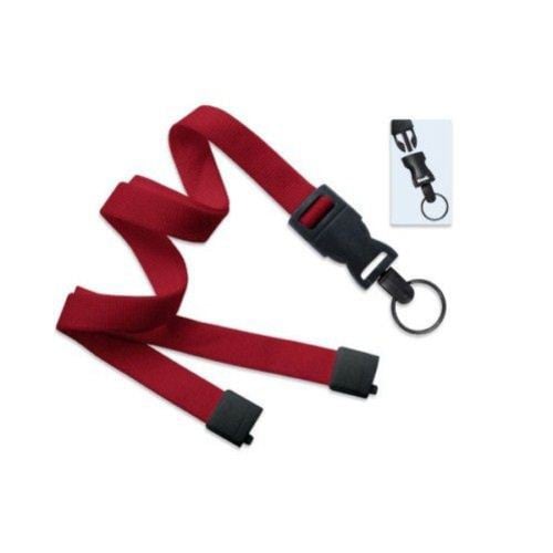 Red Optiweave Break-Away Lanyard with DTACH Split Ring - 100pk