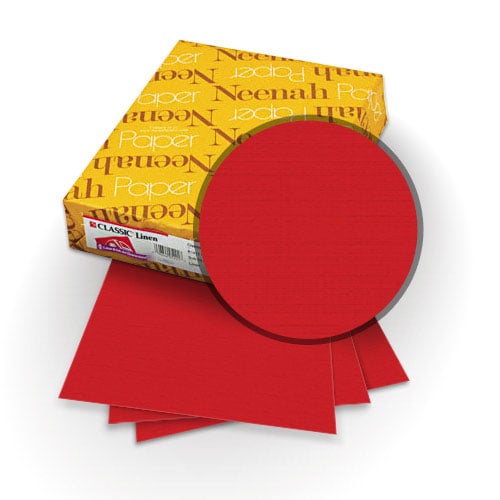 Red Pepper 100lb A4 Size Classic Linen Cover - 25pk