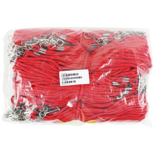 Red Round Braid Lanyard with NPS Swivel Hook - 100pk