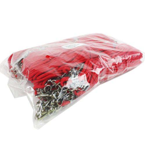 Red Round Braid Lanyard with NPS Swivel Hook - 100pk