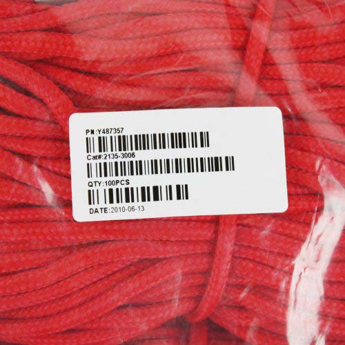 Red Round Braid Lanyard with NPS Swivel Hook - 100pk