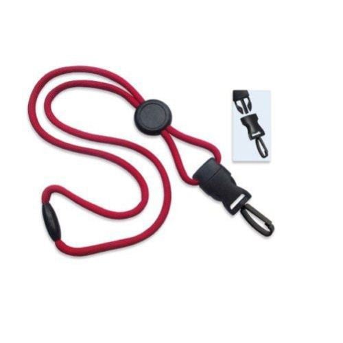 Red Round Slider Optibraid Lanyard with Plastic Hook - 100pk