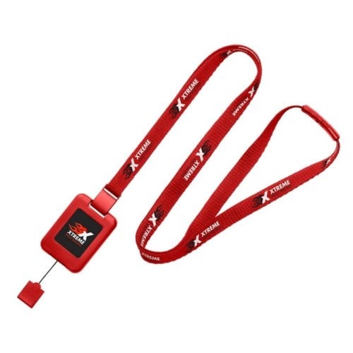Red SlimReel System 3/8" Lanyard/Badge Reel Combination - 100pk