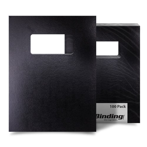 Black 9" x 11" Index Allowance Regency Vinyl Covers [Unpunched, W/ Window ] - 100pk