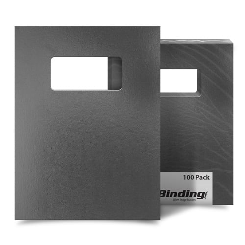 Dark Gray 8.5" x 11" Regency Leatherette Vinyl Covers with Windows - 100 Sets