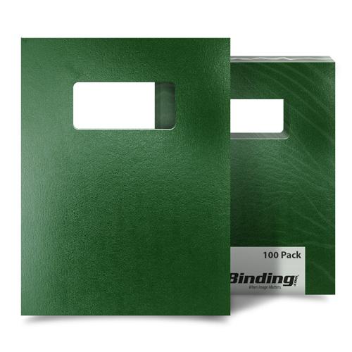 Dark Green 8.5" x 11" Regency Leatherette Vinyl Covers [Unpunched, W/ Window] - 100pk