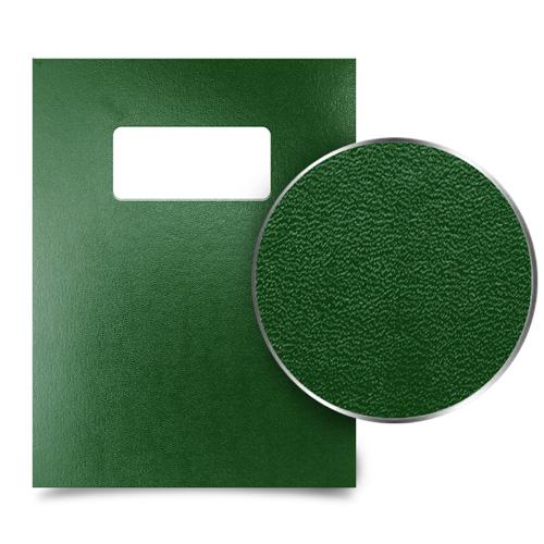 Dark Green 8.5" x 11" Regency Leatherette Vinyl Covers [Unpunched, W/ Window] - 100pk