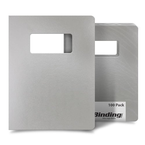 Light Gray 8.75" x 11.25" Regency Leatherette Vinyl Covers with Windows - 100 Sets