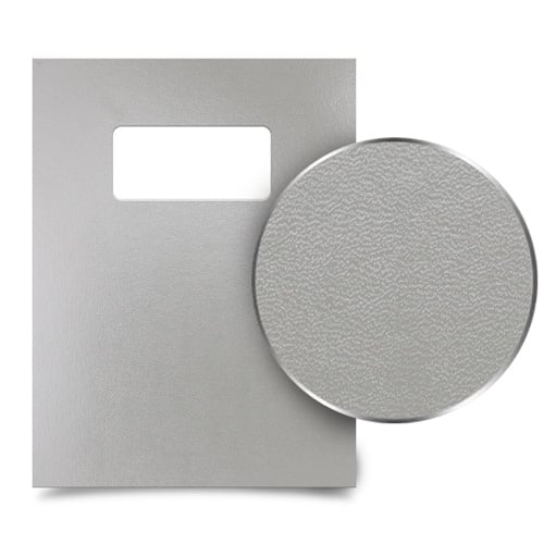 Light Gray 9" x 11" Regency Leatherette Vinyl Covers with Windows - 100 Sets