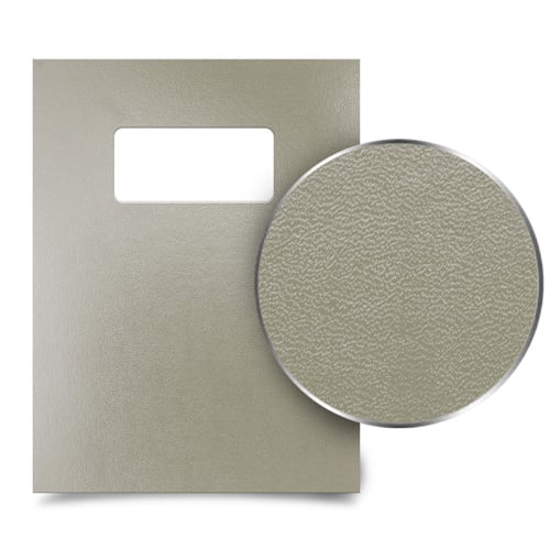 Tan 9" x 11" Regency Leatherette Vinyl Covers with Windows - 100 Sets