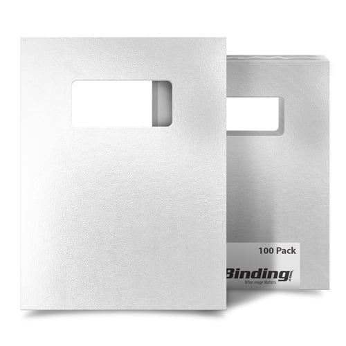 White 9" x 11" Regency Leatherette Vinyl Covers with Windows - 100 Sets