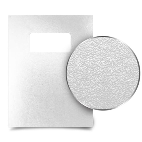 White 9" x 11" Regency Leatherette Vinyl Covers with Windows - 100 Sets