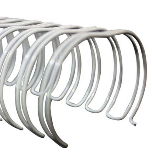 Renz Premium 1 1/2" White 2:1 Twin Loop Ring Wire - 100pk
