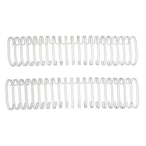 Renz Premium 1 1/2" White 2:1 Twin Loop Ring Wire - 100pk