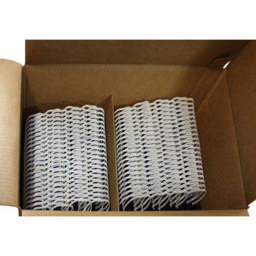 Renz Premium 1 1/2" White 2:1 Twin Loop Ring Wire - 100pk