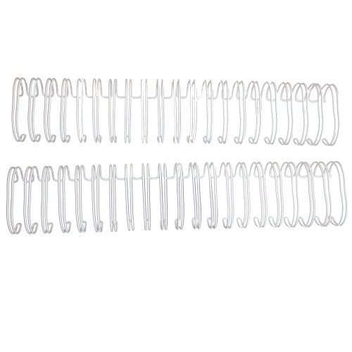 Renz Premium 1 1/4" White 2:1 Twin Loop Ring Wire - 100pk