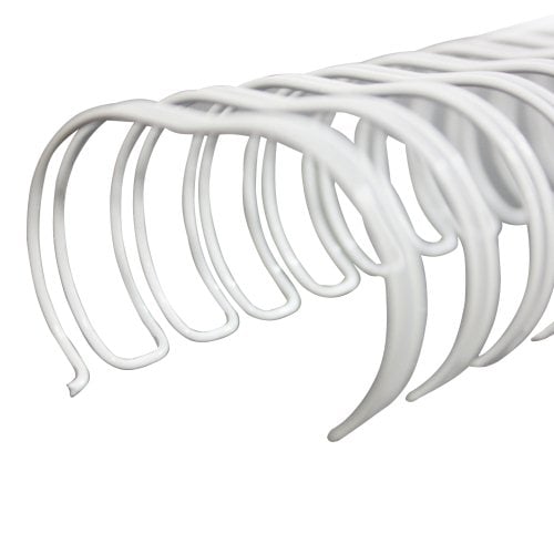 Renz Premium 1 1/4" White 2:1 Twin Loop Ring Wire - 100pk