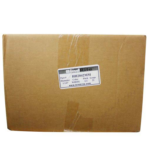 Renz Premium 1 1/4" White 2:1 Twin Loop Ring Wire - 100pk