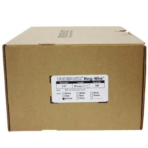 Renz Premium 1/2" Bronze 3:1 Twin Loop Ring Wire - 100pk