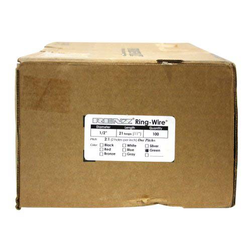 Renz Premium 1/2" Green 2:1 Twin Loop Ring Wire -100pk