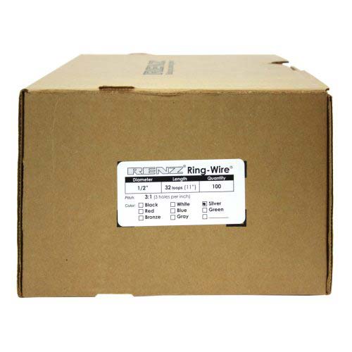 Renz Premium 1/2" Silver 3:1 Twin Loop Ring Wire - 100pk