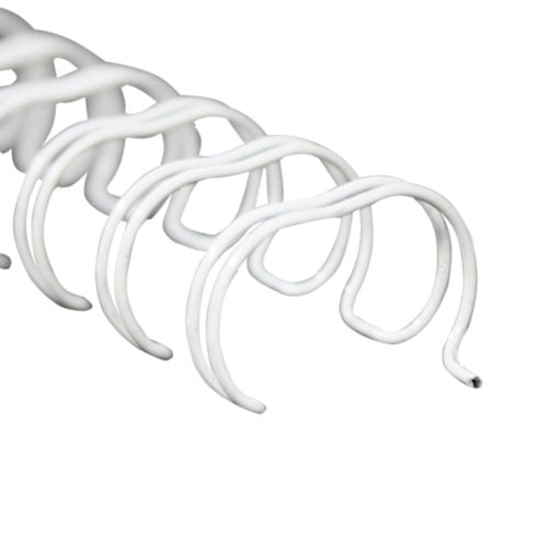 Renz Premium 1/2" White 2:1 Twin Loop Ring Wire - 100pk