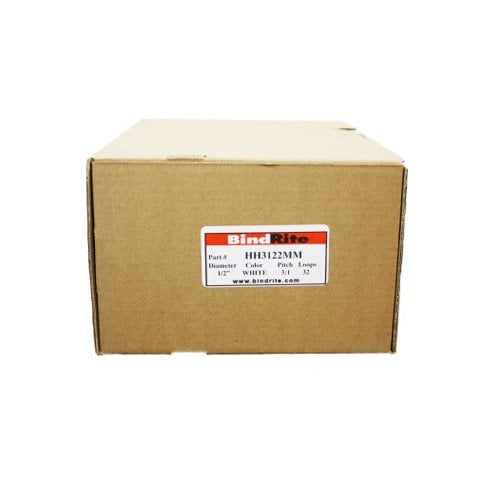 Renz Premium 1/2" White 3:1 Twin Loop Ring Wire - 100pk