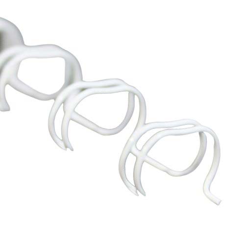 Renz Premium 1/4" White 2:1 Twin Loop Ring Wire - 100pk