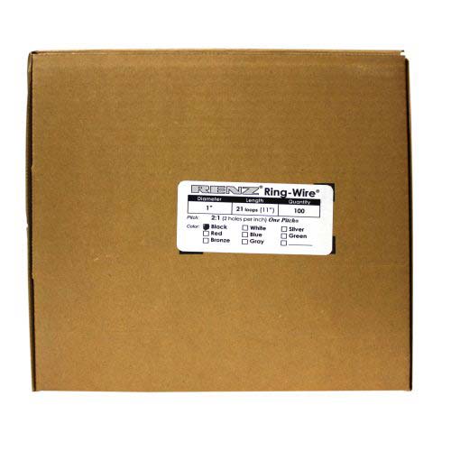 Renz Premium 1" Black 2:1 Twin Loop Ring Wire - 100pk
