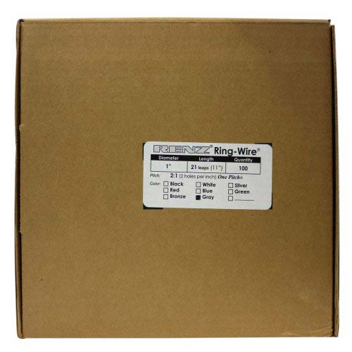 Renz Premium 1" Gray 2:1 Twin Loop Ring Wire - 100pk