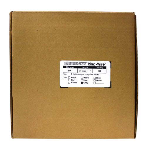 Renz Premium 3/4" Gray 2:1 Twin Loop Ring Wire - 100pk