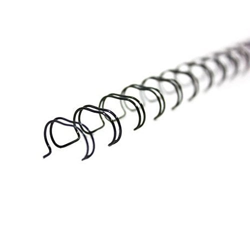 Renz Premium 3/8" Black 2:1 Twin Loop Ring Wire -100pk