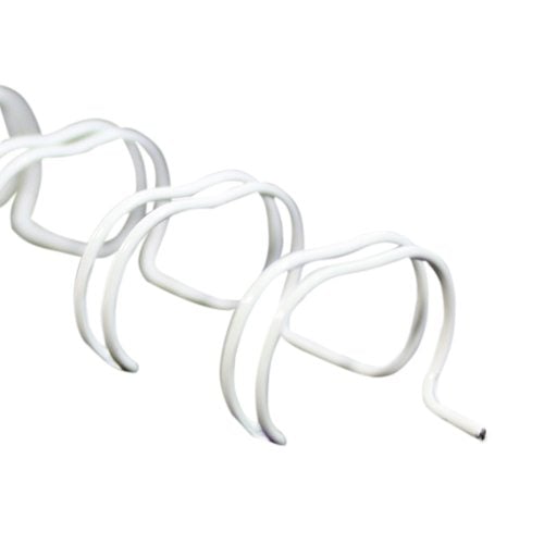 Renz Premium 3/8" White 2:1 Twin Loop Ring Wire - 100pk