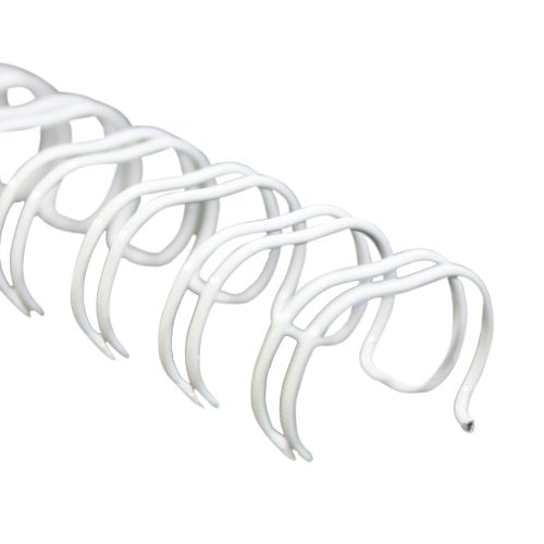 Renz Premium 3/8" White 3:1 Twin Loop Ring Wire - 100pk