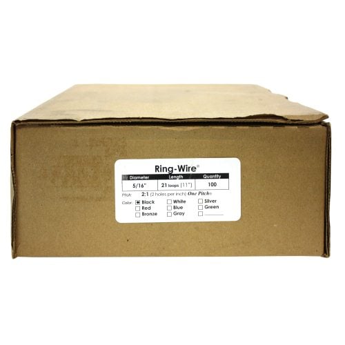 Renz Premium 5/16" Black 2:1 Twin Loop Ring Wire - 100pk