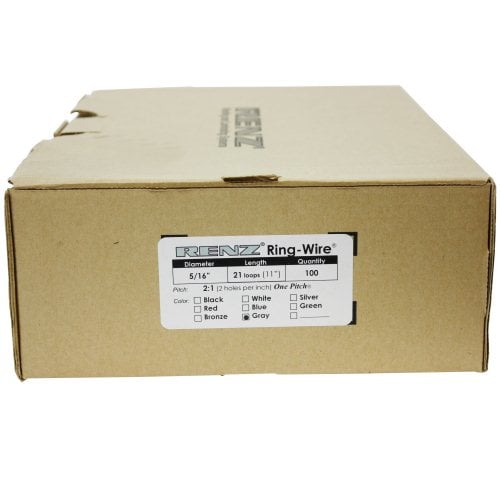 Renz Premium 5/16" Gray 2:1 Twin Loop Ring Wire - 100pk
