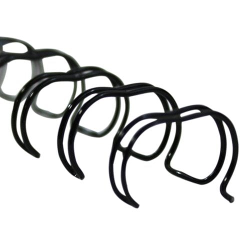Renz Premium 7/16" Black 2:1 Twin Loop Ring Wire - 100pk