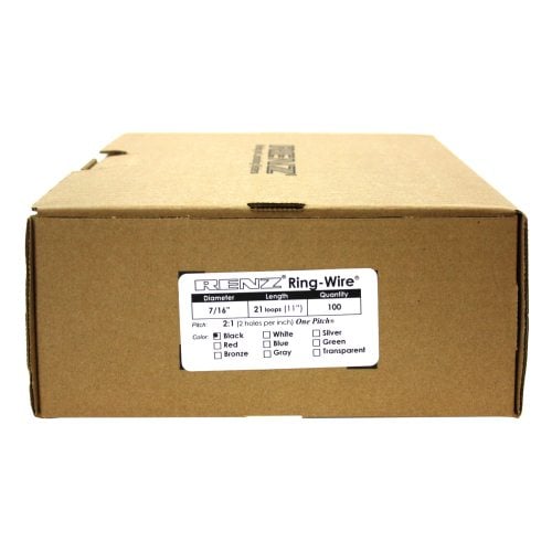 Renz Premium 7/16" Black 2:1 Twin Loop Ring Wire - 100pk