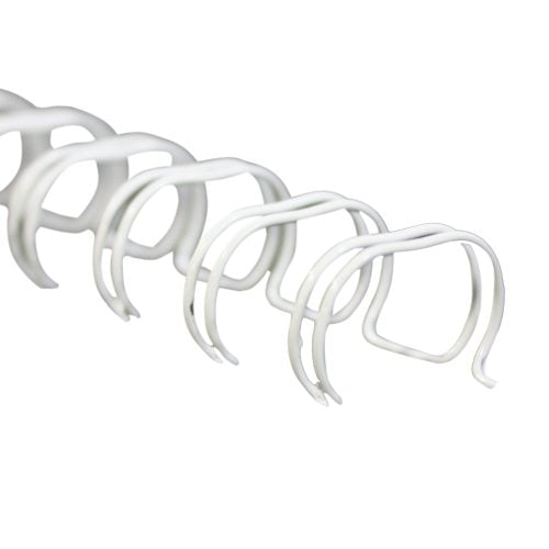 Renz Premium 7/16" White 2:1 Twin Loop Ring Wire - 100pk