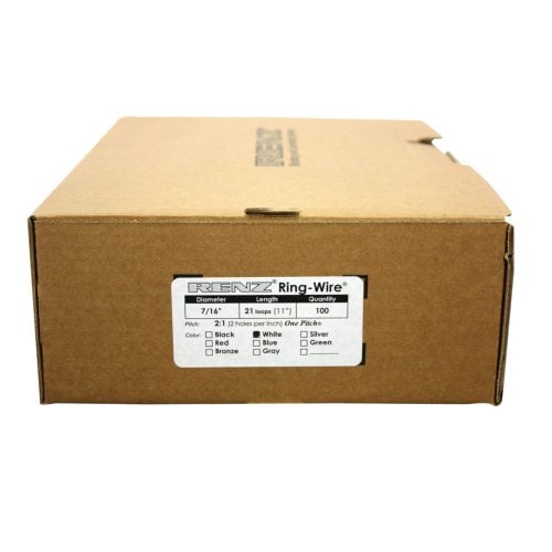 Renz Premium 7/16" White 2:1 Twin Loop Ring Wire - 100pk