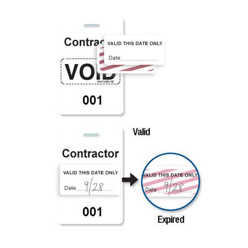 Reusable Plastic VOIDbadge - Contractor - 100pk